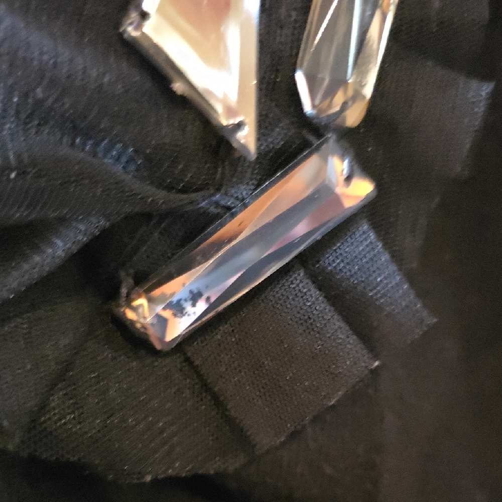 Simply Vera Vera Wang Jeweled Black Tie Front Cartigan Size Medium - Picture 9 of 11